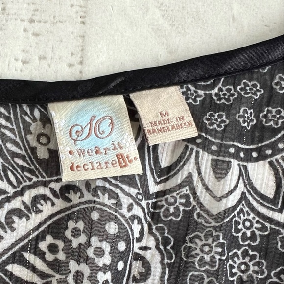 Women’s Vintage Y2K babydoll Whimsygoth black and white shear Top size medium - Picture 4 of 9